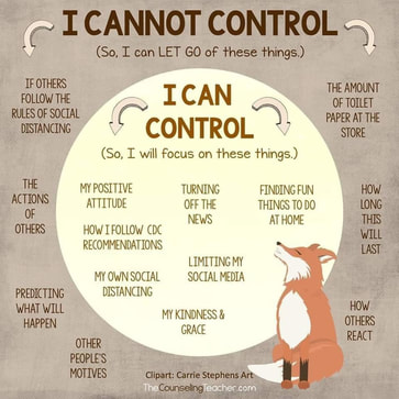 Infographic with a fox looking at the following words about anxiety therapy and depression treatment: 